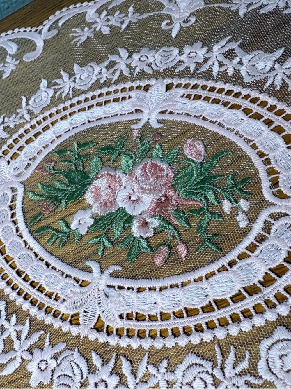 Pink Lace Placemats Set 10 French Crochet Doilies Floral Table Mats